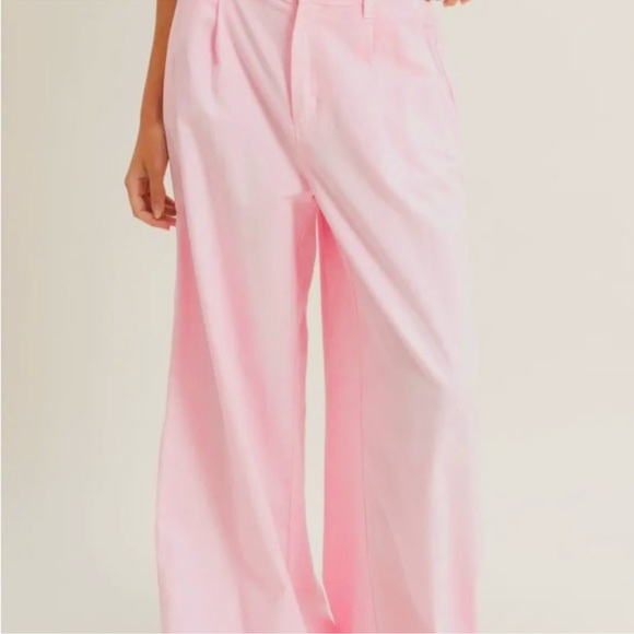 Double Zero Light Pink Wide-Leg Pants - Picture 2 of 4
